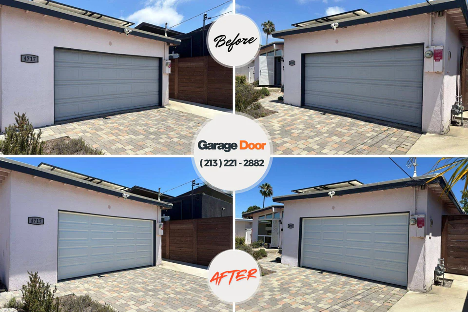 Before and after: garage door repair North Bay Shore, NY